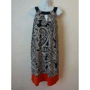 EnFocus Studio Women 8 Shift Dress Red Black Halter Stretch Comfort Sleeveless